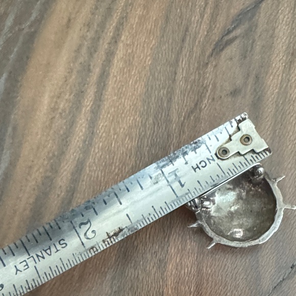 Vintage Sterling Silver Ladybug Brooch with Green Accents pin - Picture 3 of 4